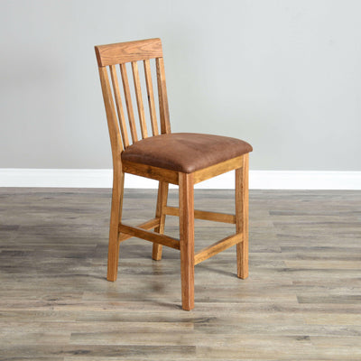 Sedona - Slatback Barstool With Cushion Seat - Rustic Oak.