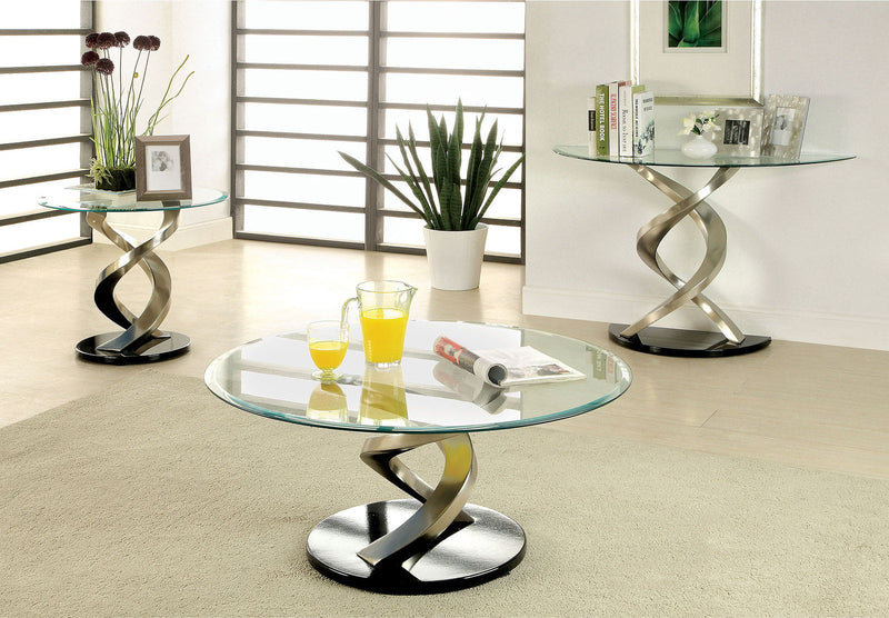 Nova - End Table - Satin Plated / Black - Grand Furniture GA