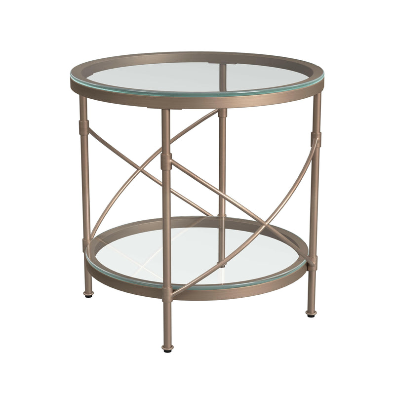 Harrison - Round End Table - Gold - End Tables - Grand Furniture GA