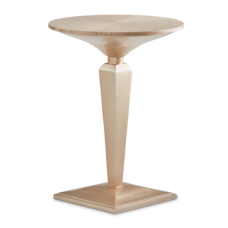 Malibu Crest - Round Pedestal Tea Table - Chardonnay