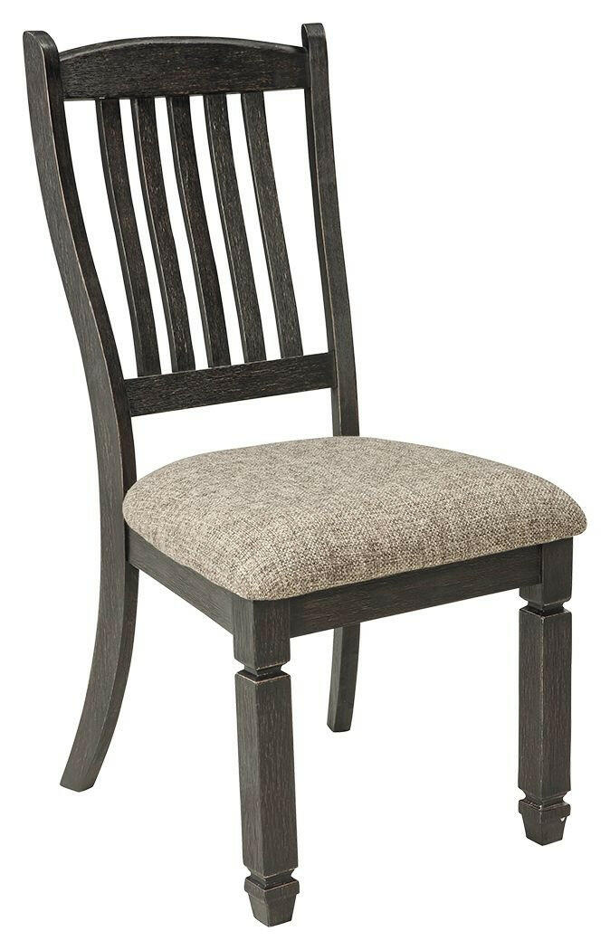 Tyler - Black / Grayish Brown - Dining Uph Side Chair (Set of 2) - Slatback.