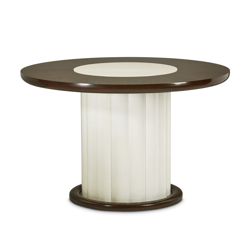 Paris Chic - Round Dining Table - Porcelain/Espresso