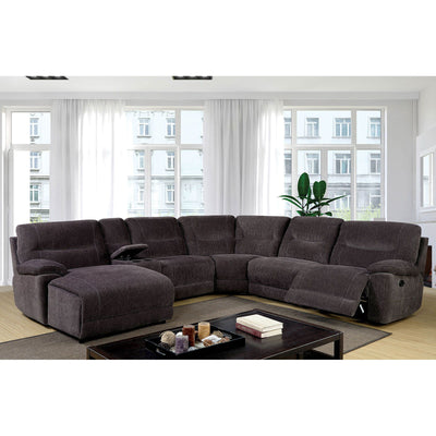Zuben - Sectional With Console - Gray - Grand Furniture GA