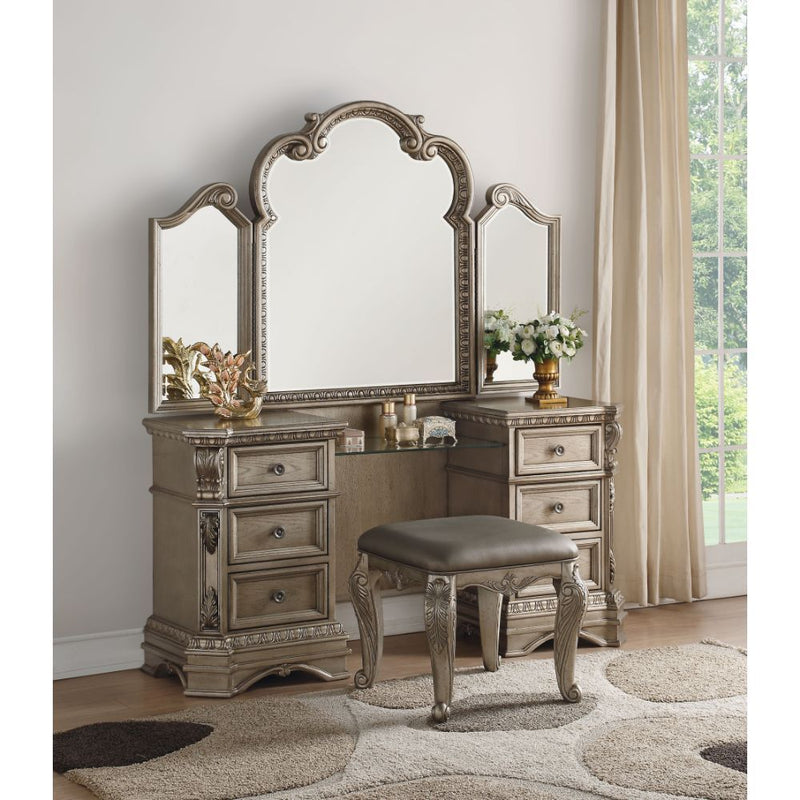 Northville - Vanity Desk - Antique Silver - Grand Furniture GA