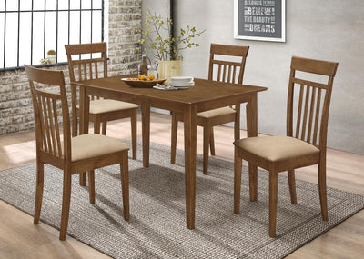 Robles - 5 Piece Dining Set - Chestnut And Tan - 5 Piece Dining Room Sets - Grand Furniture GA