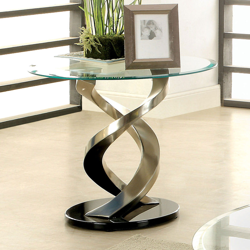 Nova - End Table - Satin Plated / Black - Grand Furniture GA