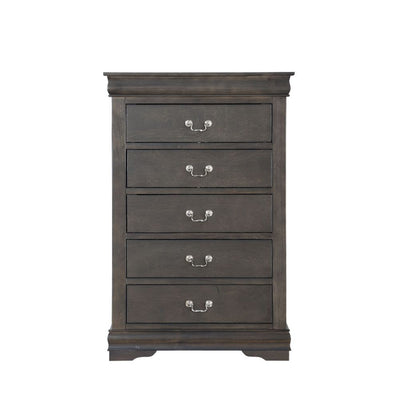 Bring casual elegance into your home with the Louis Phillipe chest. This chest is a piece that offers any bedroom a sophisticated look.