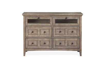 Paxton Place - Wood Media Chest - Dove Tail Grey