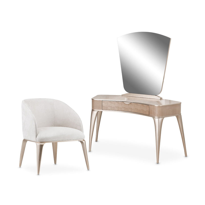 Malibu Crest - Vanity Set with Mirror & Chair - Blush