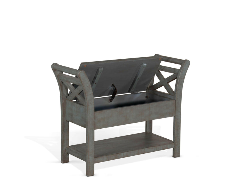 Ranch House - Accent Bench With Storage - Dark Gray / Blue.