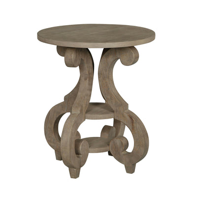 Tinley Park - Round Accent End Table - Dove Tail Grey.