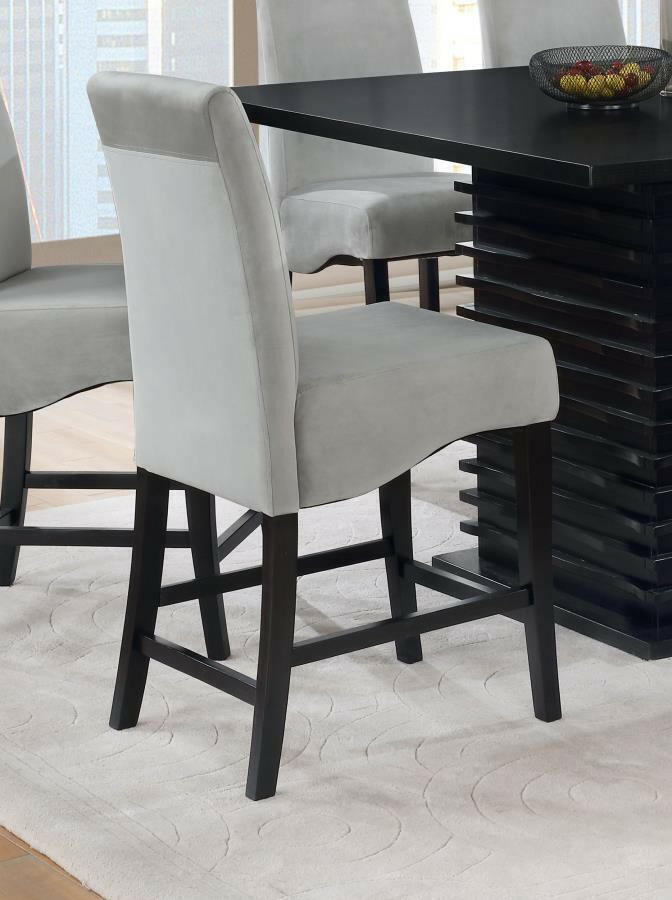 Stanton - Upholstered Counter Height Chairs (Set of 2) - Gray And Black - Stool Sets - Grand Furniture GA