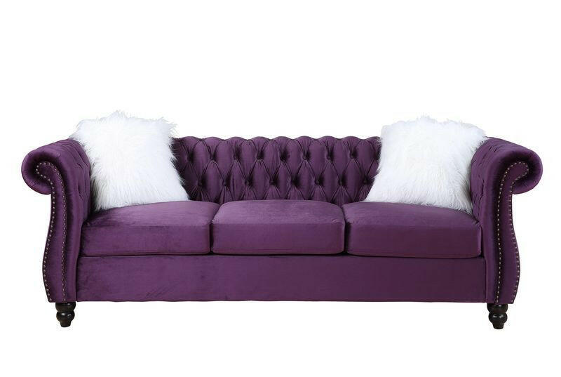 Thotton - Sofa - Purple Velvet - Grand Furniture GA