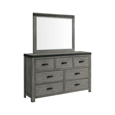 Wade - 7 Drawer Dresser & Mirror Set - Black - Dresser & Mirror - Grand Furniture GA