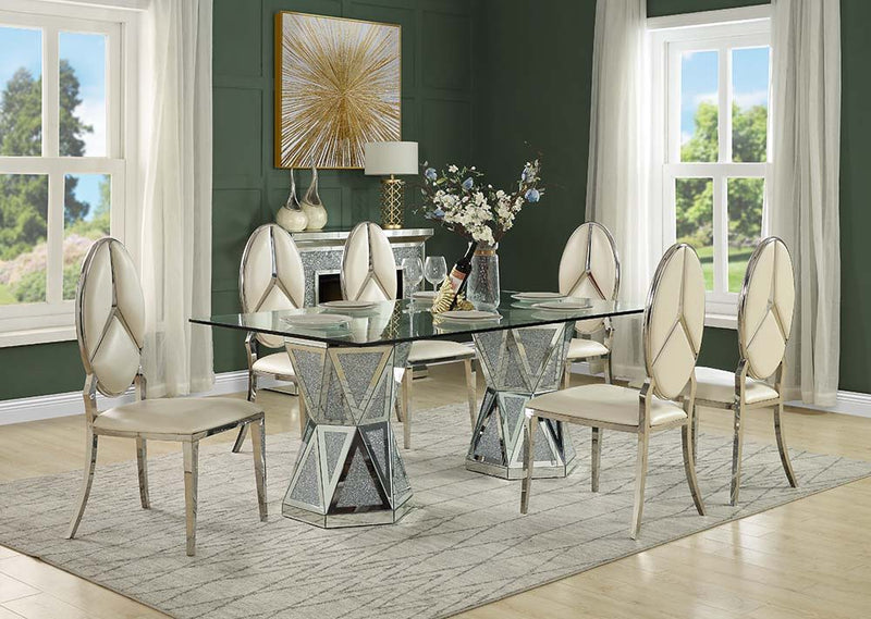 Noralie - Dining Table - Mirrored - Glass - Grand Furniture GA