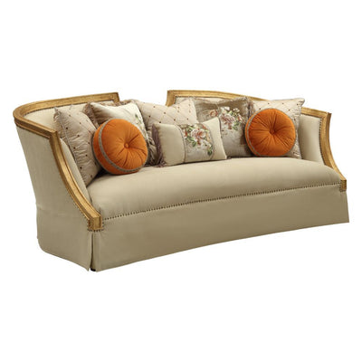 Daesha - Sofa - Tan Flannel & Antique Gold - Grand Furniture GA