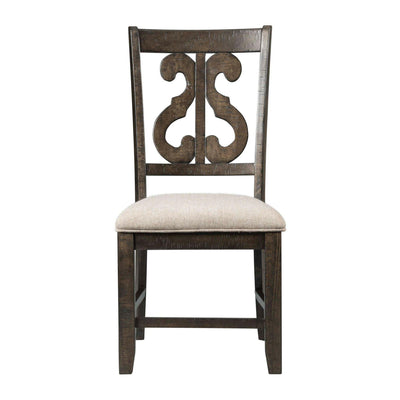 Stone - Wooden Swirl Back Side Chair (Set of 2) - Chair Sets - Grand Furniture GA