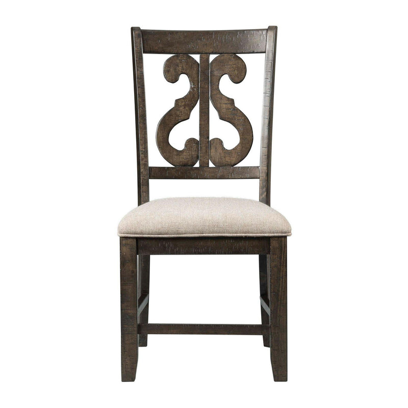 Stone - Wooden Swirl Back Side Chair (Set of 2) - Chair Sets - Grand Furniture GA