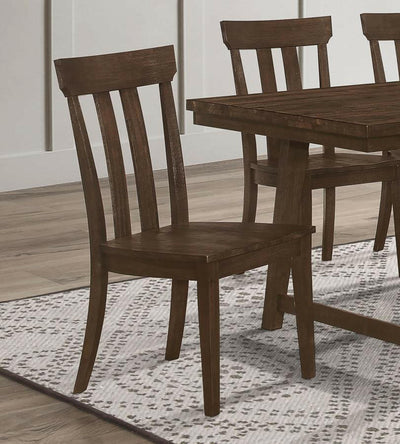 Reynolds - Slat Back Dining Side Chair - Brown Oak (Set of 2) - Counter Chairs - Grand Furniture GA