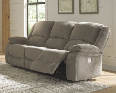 Draycoll - Pewter - Reclining Power Sofa.