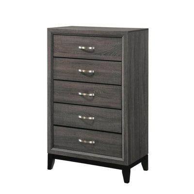 Watson - 5-Drawer Chest - Gray Oak And Black - Grand Furniture GA