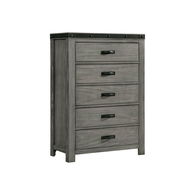 Wade - 5-Drawer Chest - Black Finish - Accent Chests - Grand Furniture GA