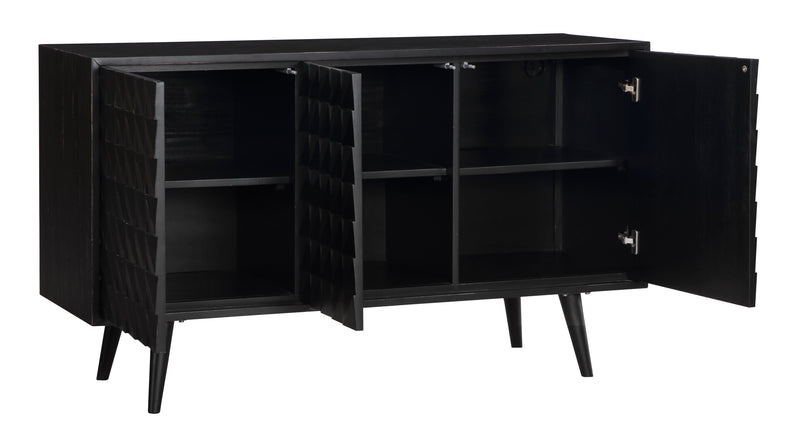 Meeko - Three Door Credenza - Black Rub