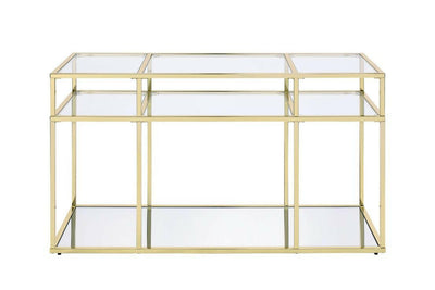 Uchenna - Accent Table - Clear Glass & Gold Finish - 30" - Grand Furniture GA