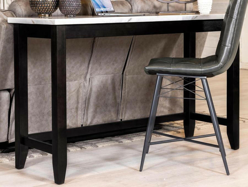 Toby - Rectangular Marble Top Counter Height Table - Espresso and White.