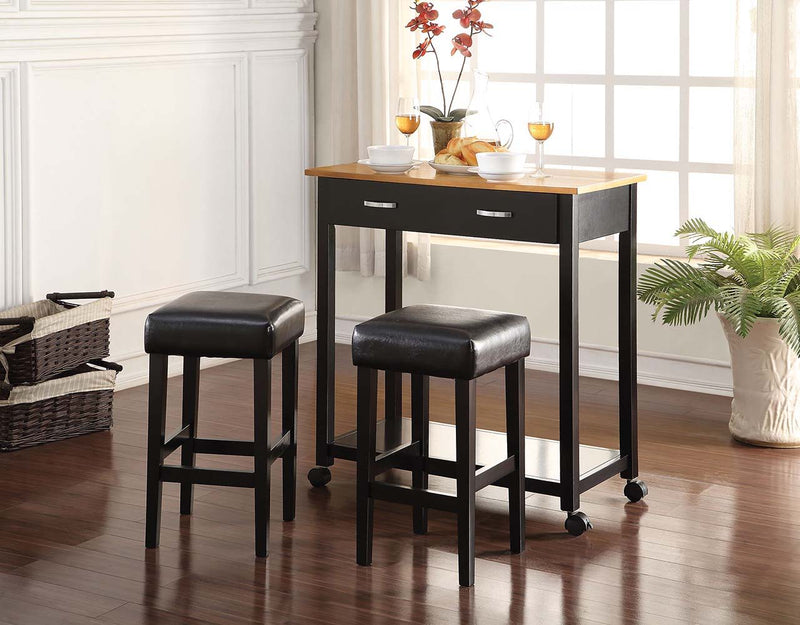 Maroth - Counter Height Set - Black & Black PU - Grand Furniture GA