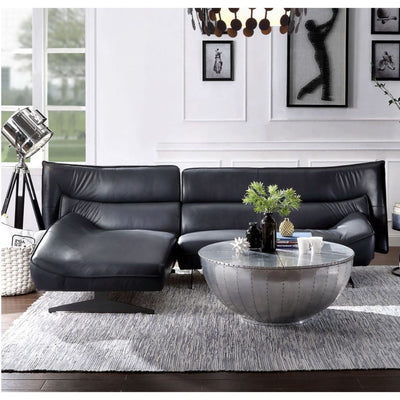 Maeko - Sectional Sofa - Dark Gray Top Grain Leather - Grand Furniture GA