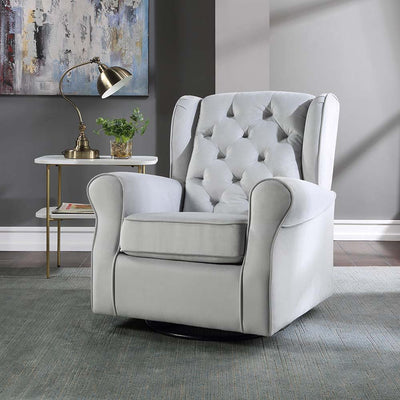 Zeger - Swivel Chair - Gray Fabric - Grand Furniture GA