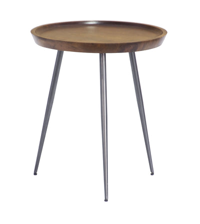 Paul - Accent Table - English Brown / Gunmetal Finish