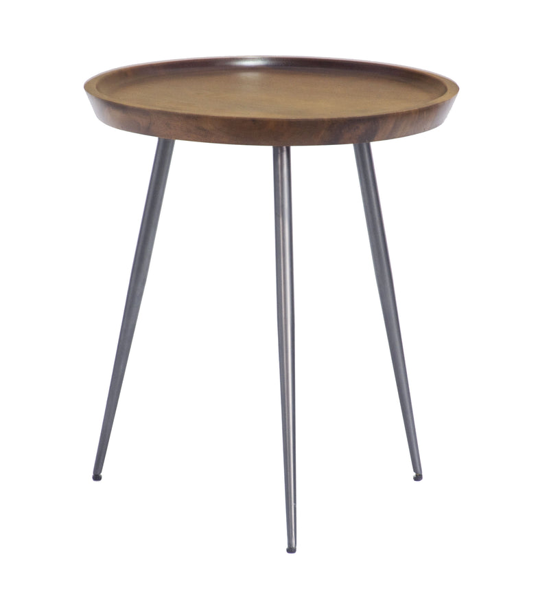 Paul - Accent Table - English Brown / Gunmetal Finish