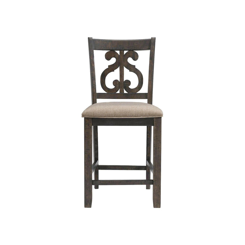 Stone - Counter Swirl Back Side Chair (Set of 2) - Smokey Walnut - Chair Sets - Grand Furniture GA