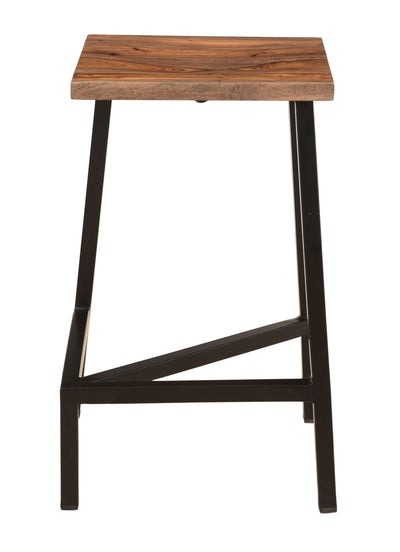 Hill Crest - 24" Solid Wood and Iron Counter Height Barstools (Set of 2).