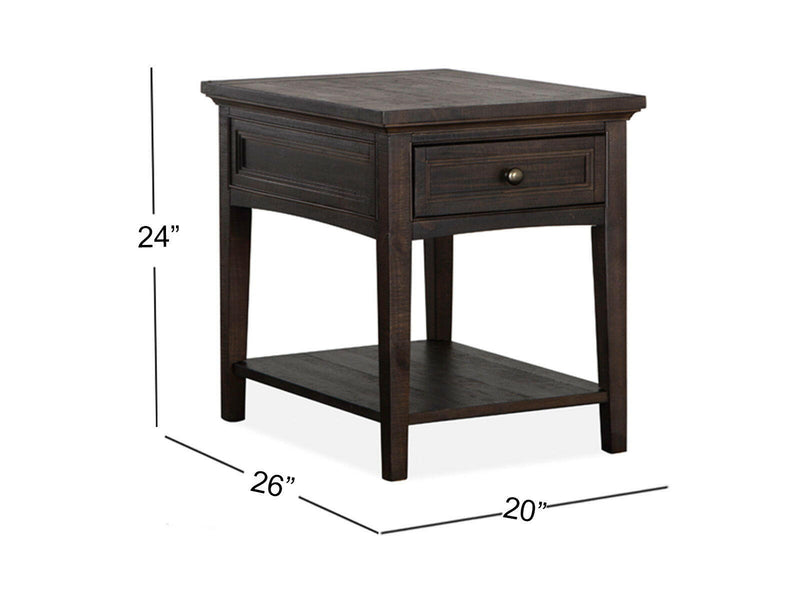 Westley Falls - Rectangular End Table - Graphite.