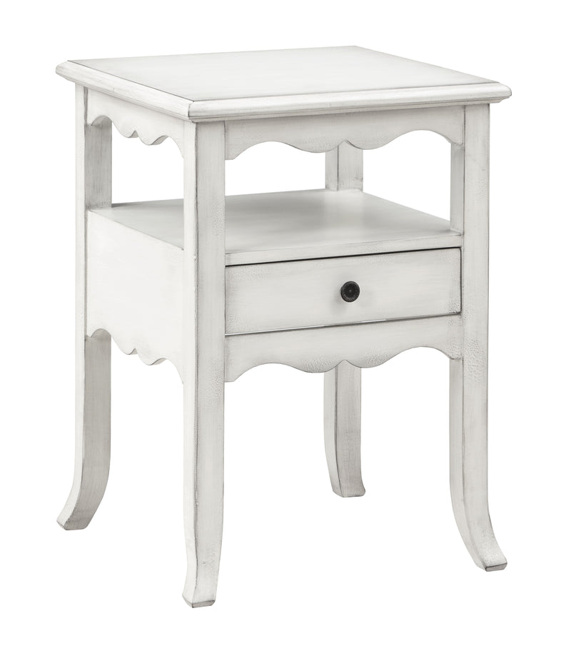 Ovid - One Drawer Accent Table - Burnished White