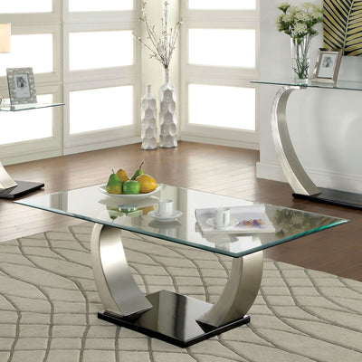 Roxo - Coffee Table - Satin Plated / Black - Grand Furniture GA