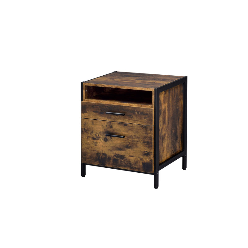 Juvanth - Nightstand - Rustic Oak & Black Finish - Grand Furniture GA