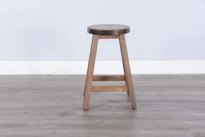 San Diego - 24"H Stool, Wood Seat - Dark Brown.