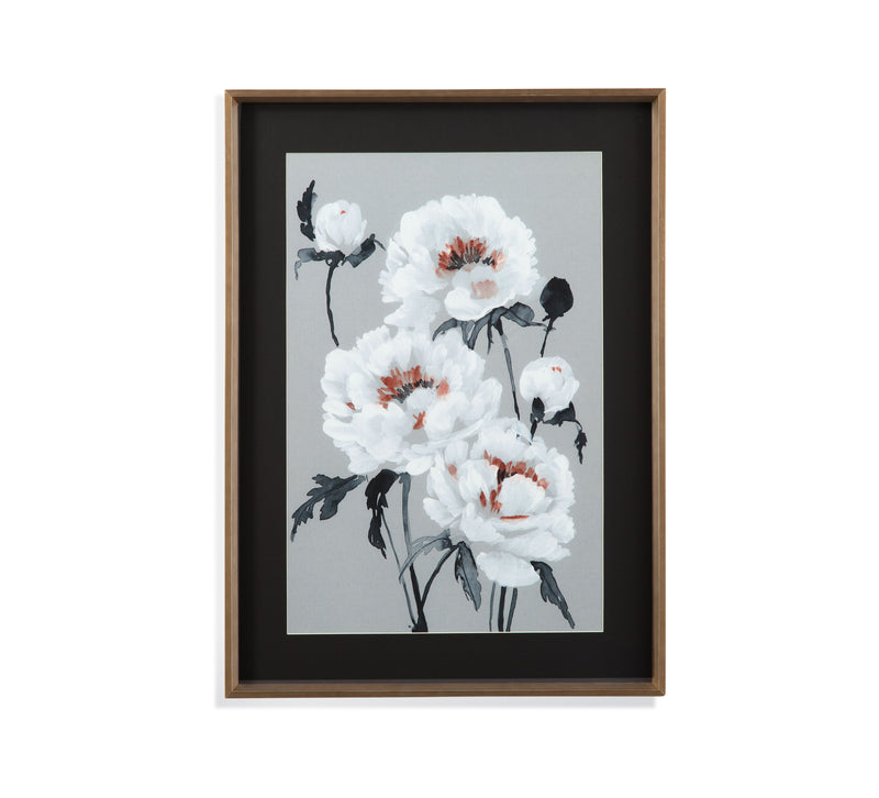 Peony Profusion I - Framed Print - Gray