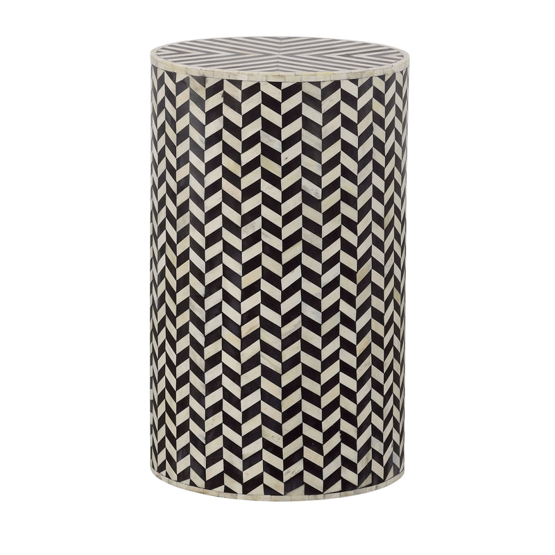 Obsidian - Accent Table - Black / Bone White