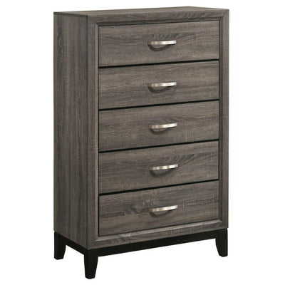 Watson - 5-Drawer Chest - Gray Oak And Black - Grand Furniture GA