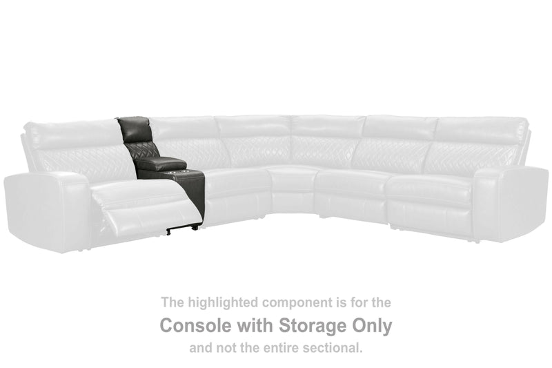 Samperstone - Gray - Console With Storage.