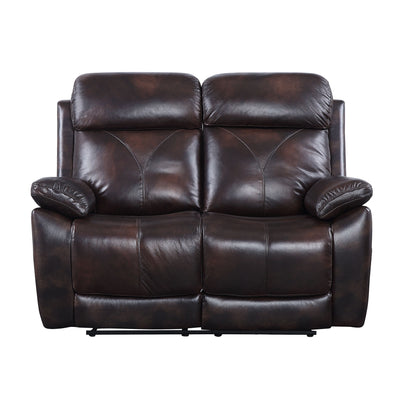 Perfiel - Loveseat - 2 Tone Dark Brown Top Grain Leather - Grand Furniture GA