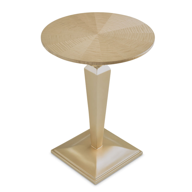 Malibu Crest - Round Pedestal Tea Table - Chardonnay