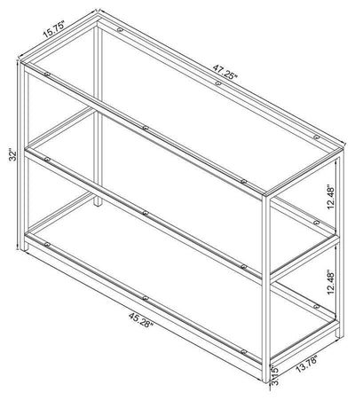 Trini - Sofa Table With Glass Shelf - Black Nickel - Sofa Tables - Grand Furniture GA