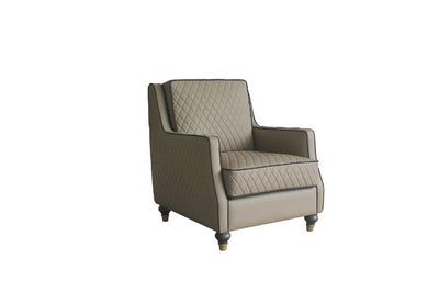House - Marchese Chair - Tan PU & Tobacco Finish - Grand Furniture GA