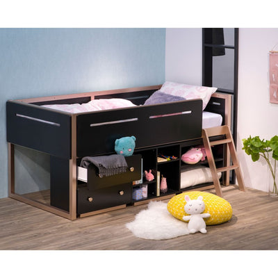 Prescott - Loft Bed - Black & Rose-Gold - Grand Furniture GA